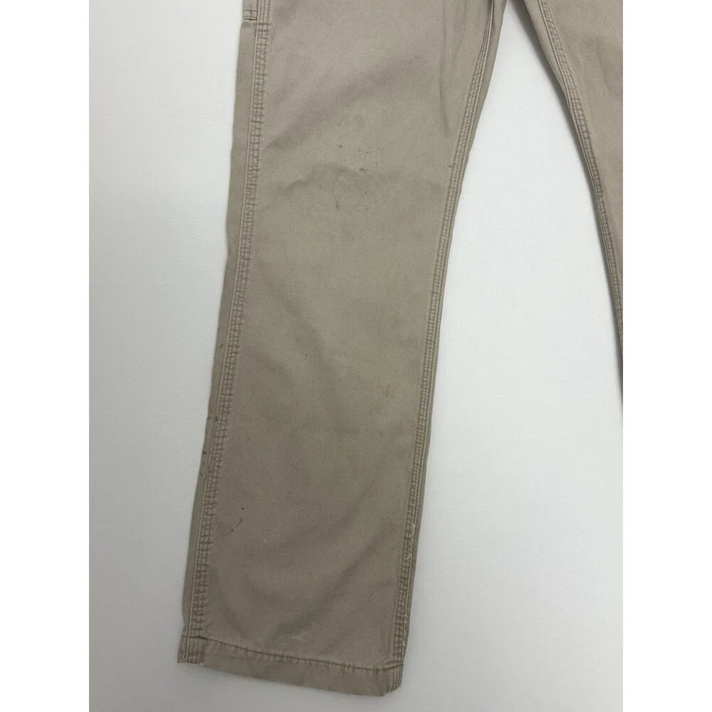 Carhartt Pants Mens 30x32 Khaki Relaxed Fit Canvas Carpenter Workwear B324 FDK